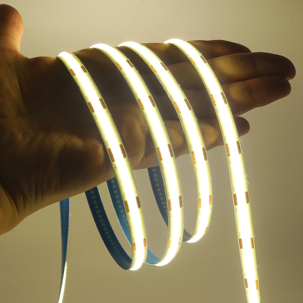 12V 24V COB LED Strip Light 320 LEDs/M Self Adhesive Flexible Ribbon Rope White Pink Yellow Blue Red Green Home Decor