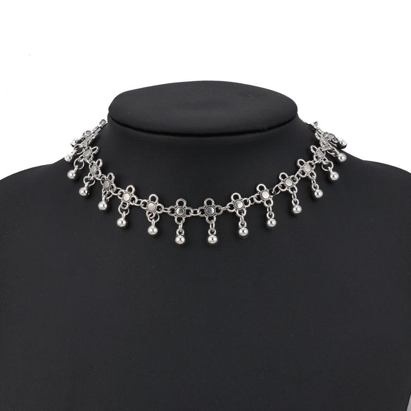 

Tenande Vintage Clavicle Chain Necklaces Flowers Tassel Necklaces for Women Bohemian Jewelry Gifts