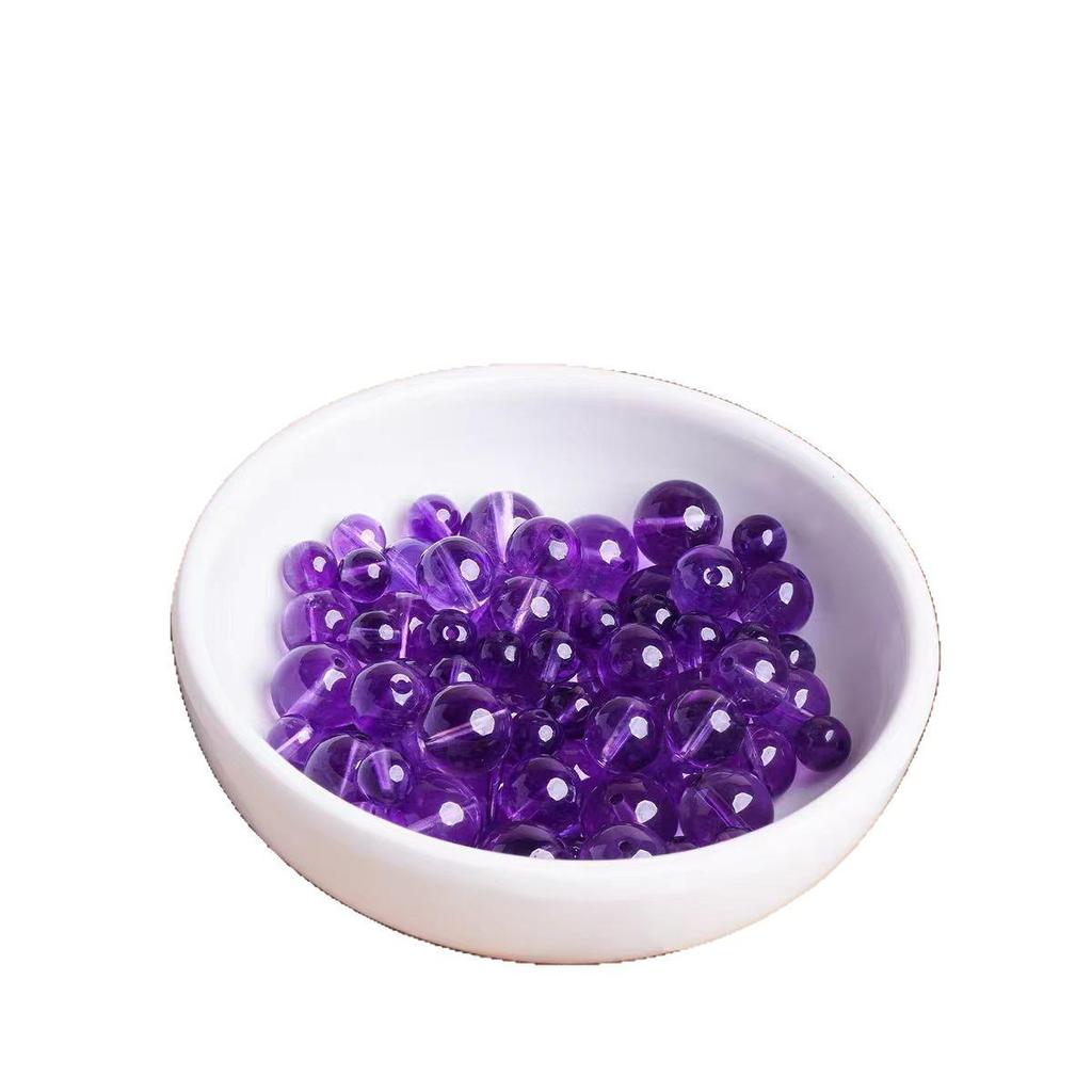 High-Quality Natural Amethyst Beads Necklace & Bracelet DIY Set