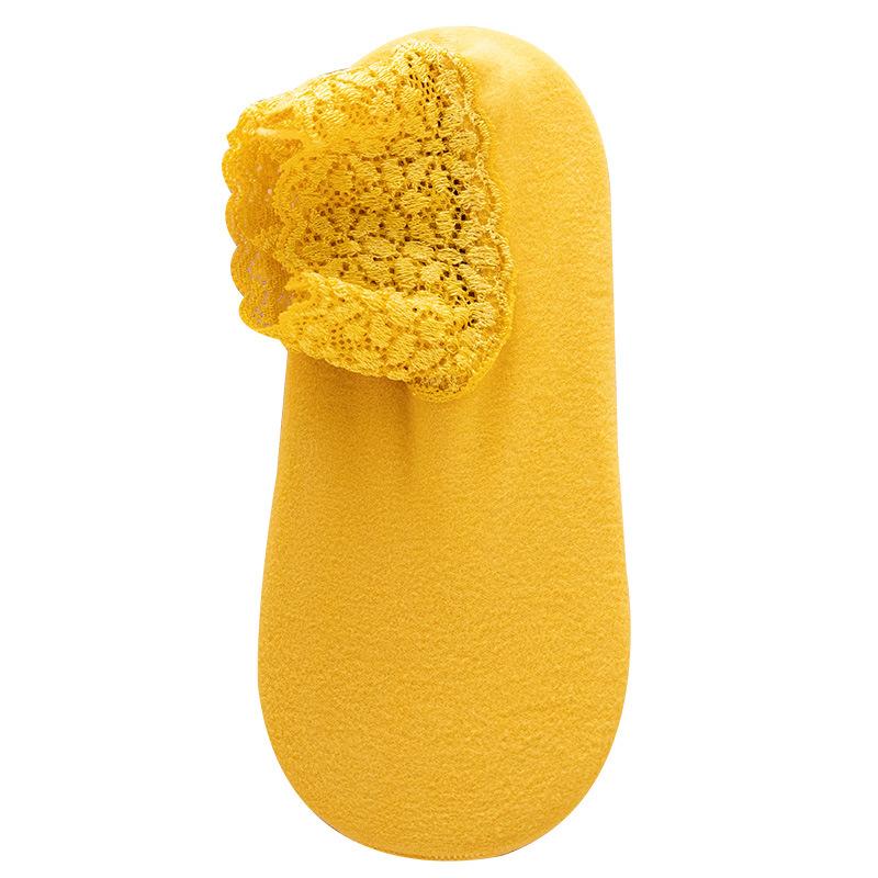 Women's Autumn Winter Thickened Warm Fleece Socks Lace Ankle Socks Non-slip Floor Socks