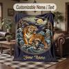 Tiger Forest Majesty Theme Throw Blanket Custom Name Text Personalized Blanket Soft Cozy Blanket for Home Sofa Bed