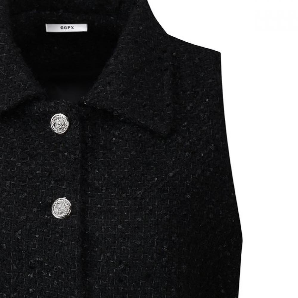 Ggpx New York Waist String Tweed Vest Gq4vt007f