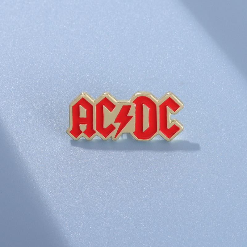 Fashionable Rock Acdc Band Pin Chic Geometric Letter Design Ideal Gift All For