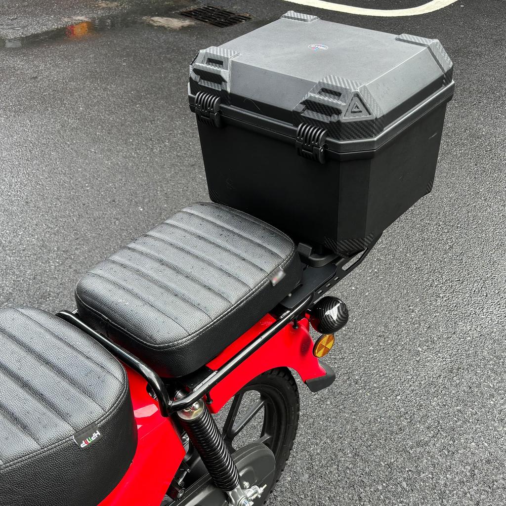 yoothi Flat Extension Rear Carrier for Honda Cross Cub 110 (Steel, 30 Kg Load, Black)