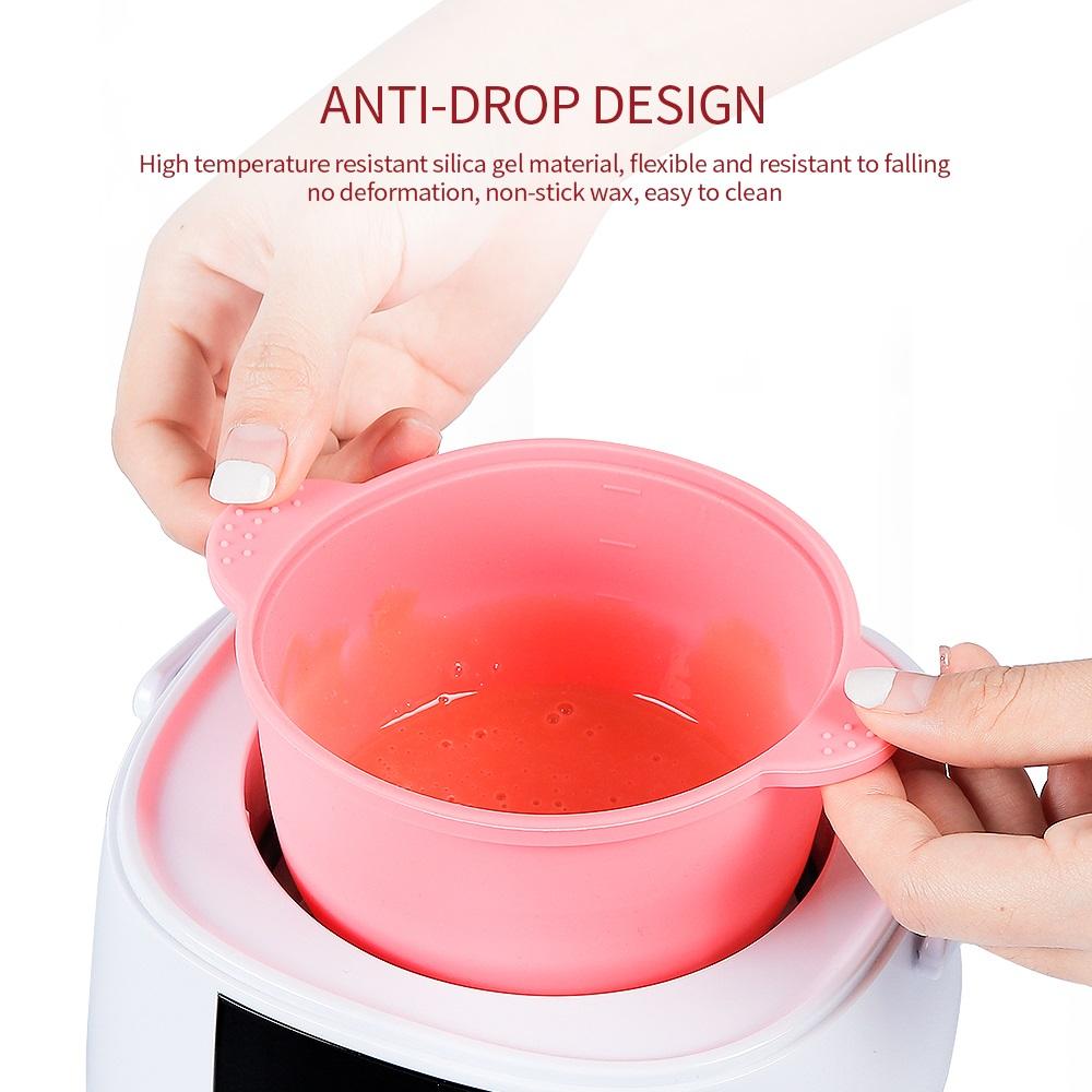 400 ml Silikonschüssel für Wachserhitzer, hitzebeständiges Silikagel, wiederverwendbarer Wachstopf, Haarentfernungswachsbohnen, Mikrowellen-Heizschüssel