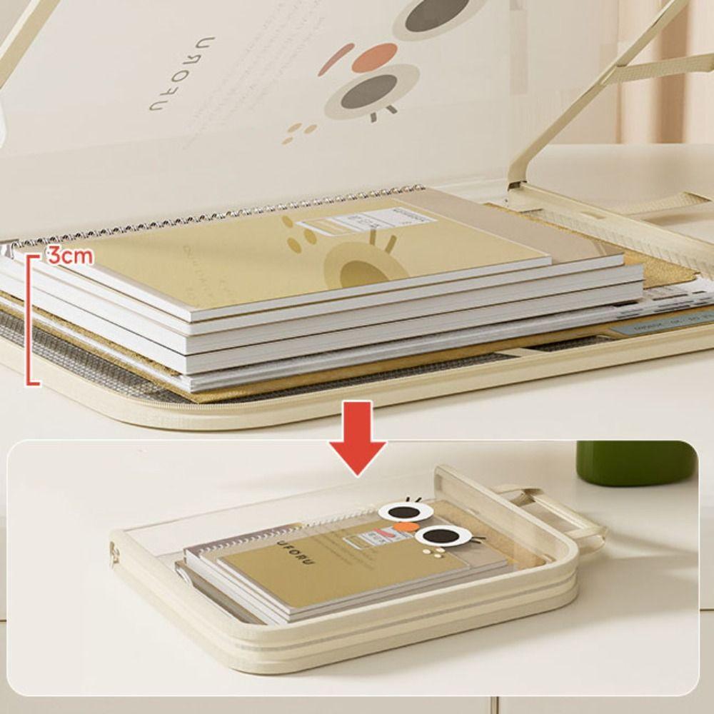 Transparent Portable File Bag High-capacity Handheld Bag Convenient Book Storage Bag  Student