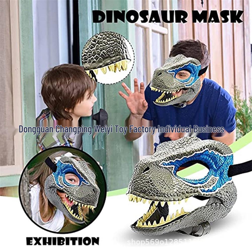 Realistic Movable Mouth Dinosaur Skull Mask - T. Rex Skeleton Design
