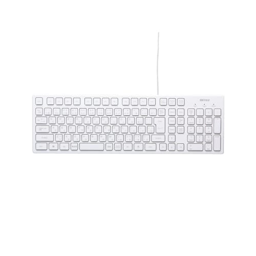 BUFFALO USB Connection Wired Stylish Keyboard White BSKBU15WH