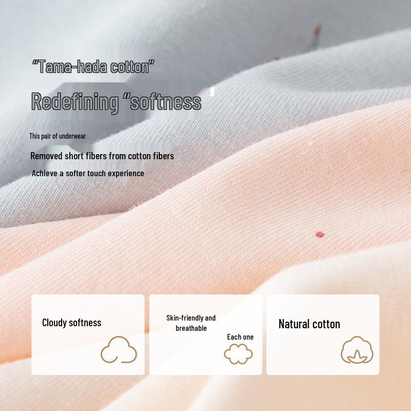 DingGuagua Women's Cotton 7A Antibacterial High-Waist Briefs 3-Pack