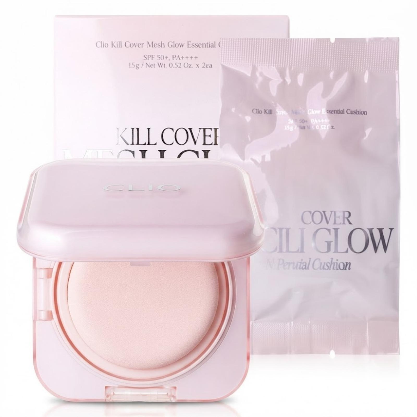 CLIO Kill Cover Mesh Glow Essential Cushion Speciale Set #21N Linen (Foundation 15g + Navulling 15g) #21N Linen