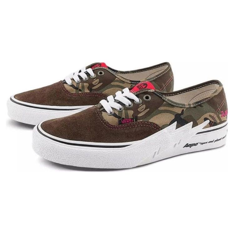 Vans AAPE X Authentic Bolt - Green Camo Unisex Sneakers Pink VN000BWCCMA