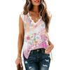 Canotta Larga Estiva 2023 Donna Stampa Scollo a V Senza Maniche Pizzo Camicia Donna Elegante Bluse Per Donna Abbigliamento Femminile 25708