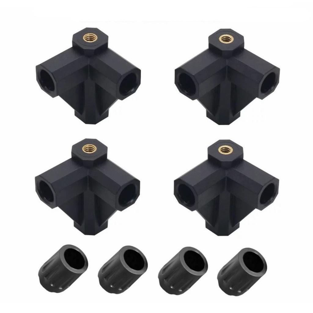 4pcs Table Feet Protectors with 4x Camping Tables Connectors Table Leg Cap Covers for Outdoor Activities Picnic BBQ