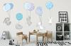 Decorative Sticker For Kids - Rabbits With Balloons Blue