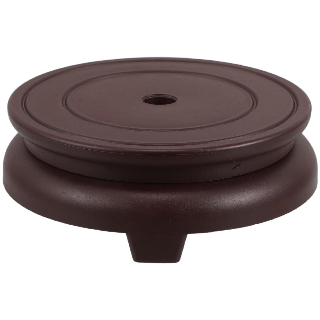 Flower Pot Base 8Cm Red Resin Round Stand For Vase Bonsai Fishbowl Crystal Ball Display Indoor Plant Holder Decorative