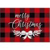 Christmas Placemats Table Mats Plaid Snowflake Santa Claus Coaster Pad Cup Dining Kitchen Placemat Non-Slip Home Decorations