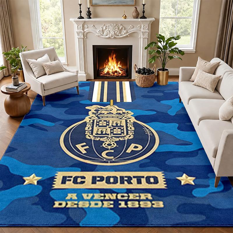 FC Porto Teppich Fußmatte für Wohnzimmer oder Schlafzimmer Schutzmatte unter dem Stuhl Bürodeko Weihnachtsgeschenk Geburtstagsgeschenk