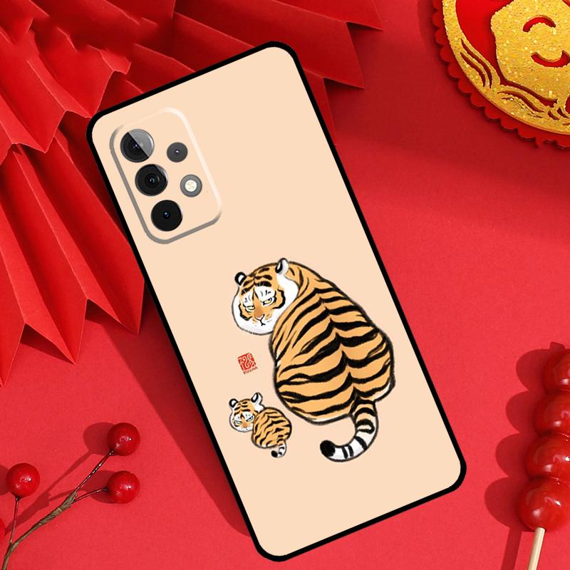 Cartoon Fat Tiger Case For Samsung Galaxy M55 M35 M15 M11 M12 M13 M14 M06 M16 M36 M56 M31 M53 M32 M52 M34 M54
