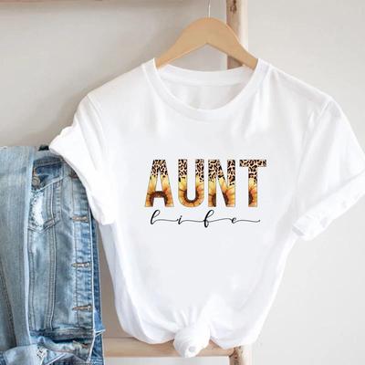 (Asian Size)T Shirt Clothing Floral Letter Flower 90s Tee Top Fashion Casual Short Sleeve Women Print Lady Female O-neck Graphic T-shirt