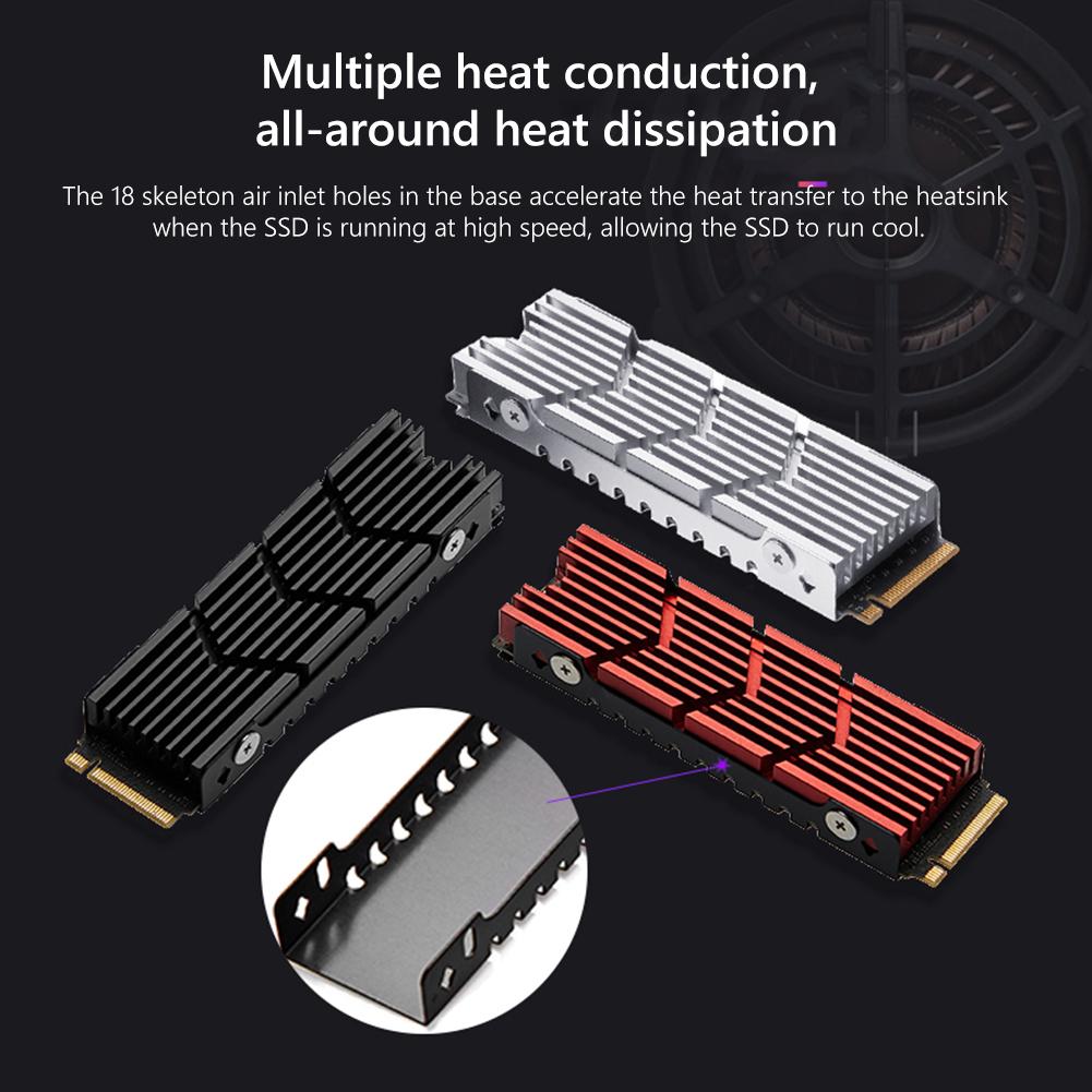M.2 2280 Solid State Hard Disk Cooler Hollow Heat Cooler Radiator Aluminum Alloy with Thermal Silicone Pad for PS5 Game Console
