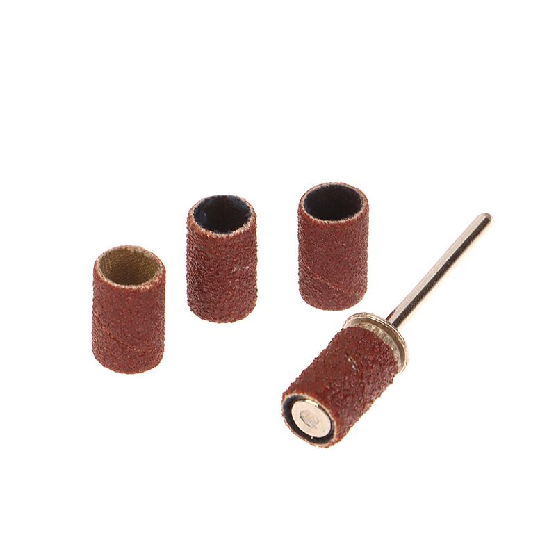 75/210Pcs/Box Sanding Cap Bands For Electric Manicure Machine 180/120/80 Grit Nail Drill Grinding Bit Files Pedicure Tool Set
