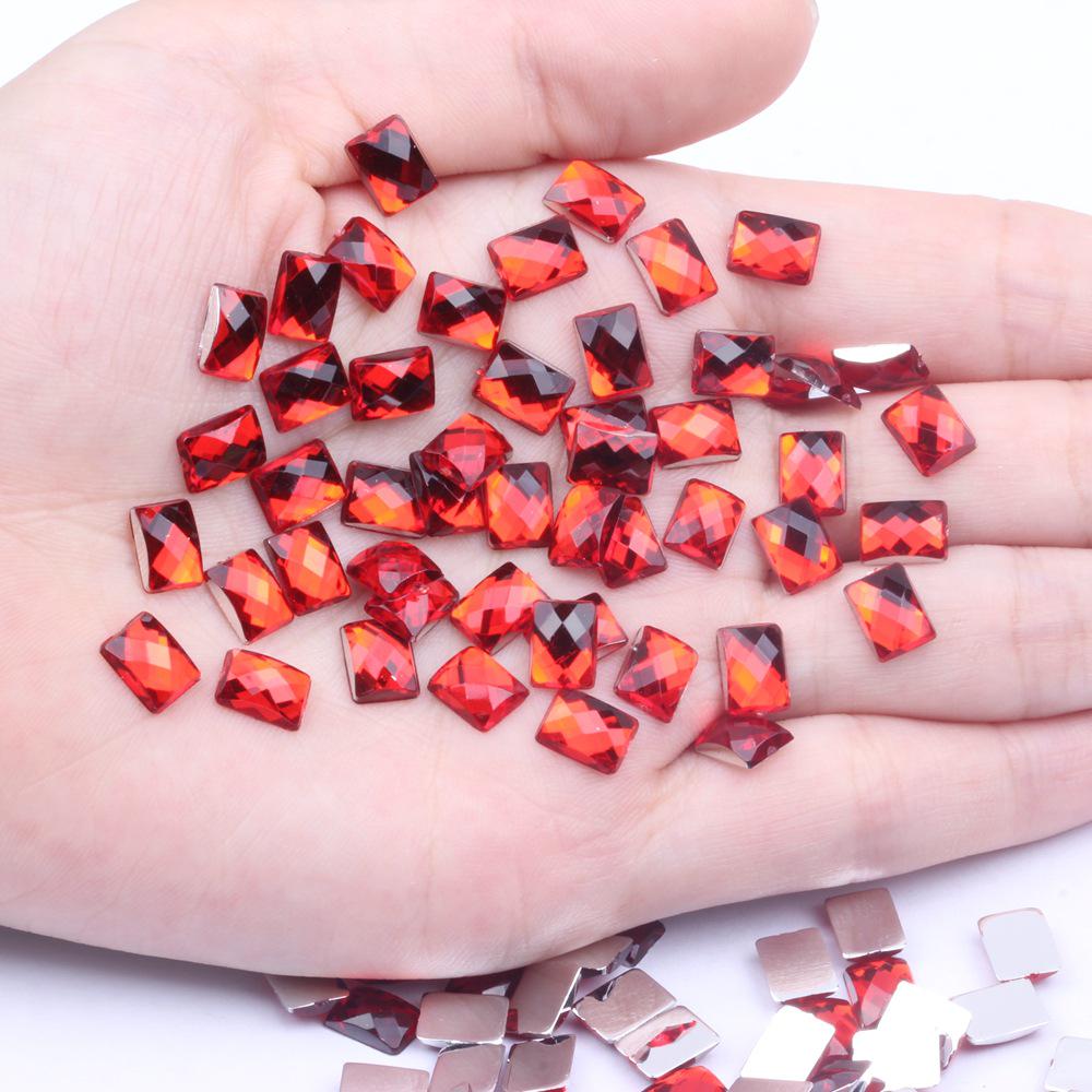 6x8mm Multicolor Flat Globe Rectangular Accessories for DIY Phone Beautification