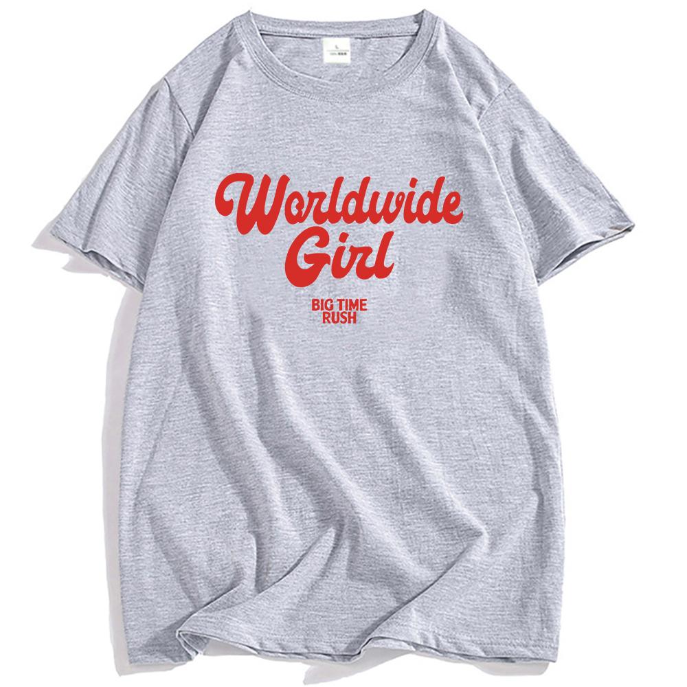BTR WORLDWIDE TEE Big Time Rush Band Graphic Tshirt Cotton Loose Men Women T-shirt Casual Unisex Streetwear Hip Hop Male T Shirt