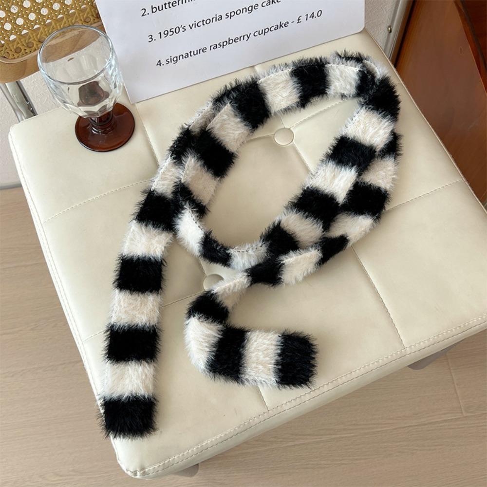 Subculture Y2K Striped Scarf Harajuku Choker Streamer Trendy Narrow Long Scarf  Women