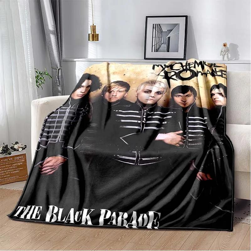 USA My Chemical Romance Band Blanket Printed Flannel Blanket Soft Warm Plush Throw Blanket for Bed Bedroom Sofa Picnic Fan Gift