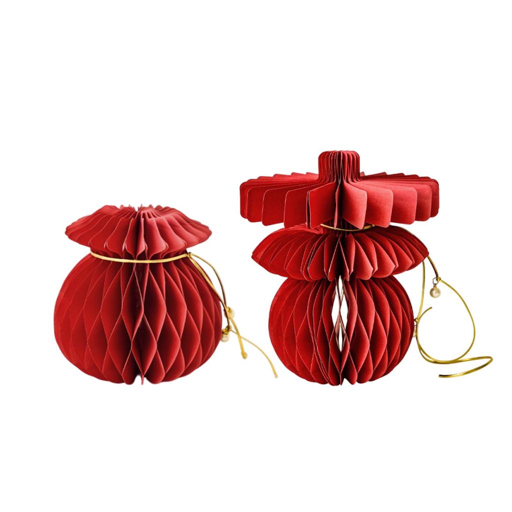 Chinese New Year Decoration Lantern Red Paper Hanging Ornaments Spring Festival Table Centerpiece for Restaurant Bedroom Events