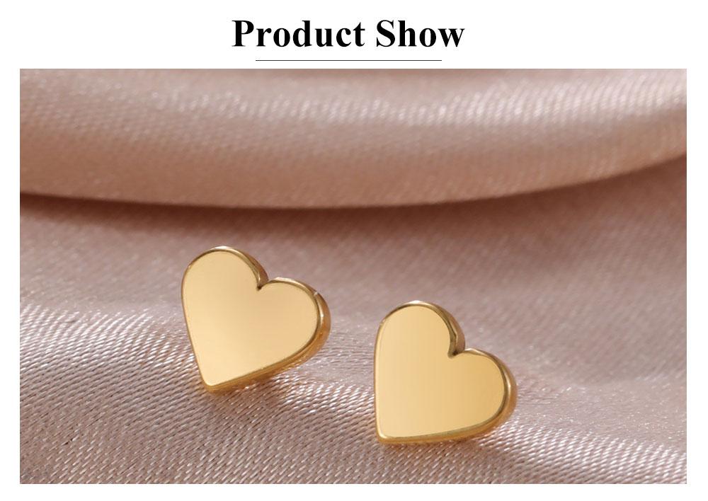 Cazador Kpop Mini Heart Stud Earrings for Women Stainless Steel Trendy Earrings Gold Color Jewelry Wedding Birthday Gift