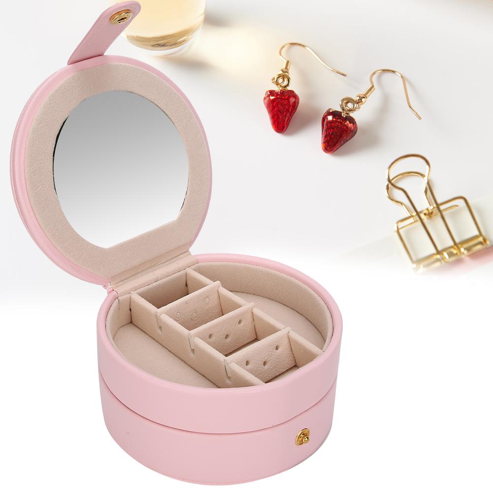 Boîte à Bijoux PU Portable Multifonctionnelle Rangement Organisateur pour Bijoux Bagues Boucles d'Oreilles(Rose )