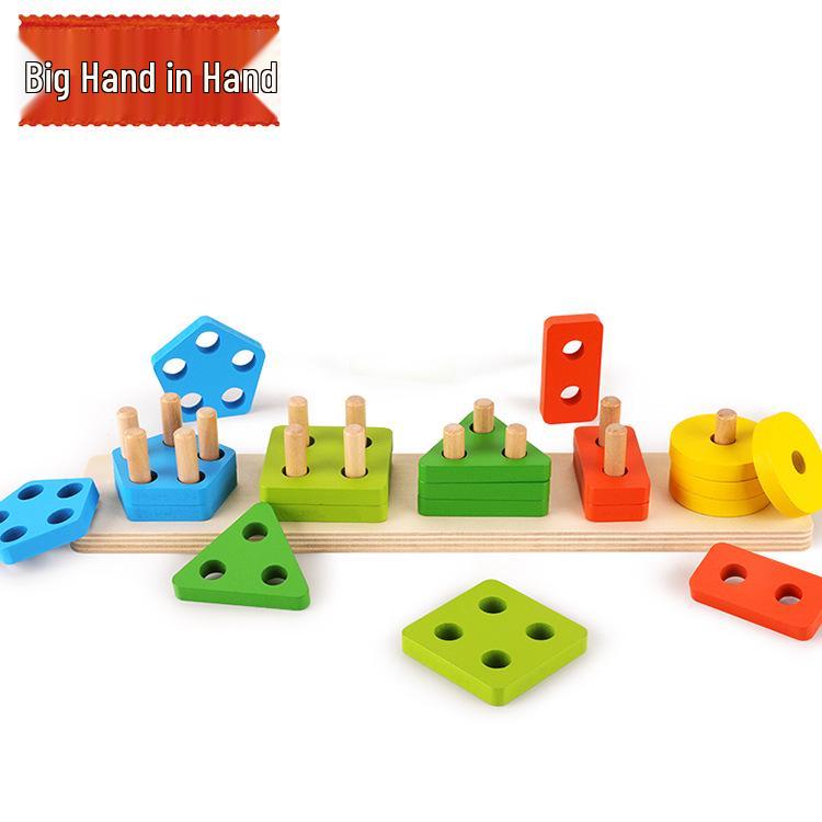 Montessori Geometric Shape Matching Blocks: Educational Early Learning Toy Set for Babies and Toddlers.