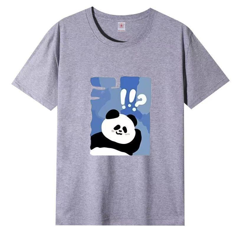 Damer Sommer Populær Kortarmet T-skjorte Bomull Pustende Løs Topp Trykket T-skjorte Casual