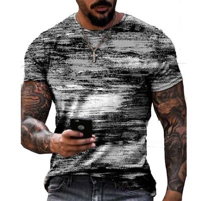 Sommer Graffiti 3D-Druck Herren T-Shirts Streetwear Polyester Rundhals Kurzarm Tops Lässige Lockere T-Shirts Herrenbekleidung