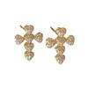 Diamond Cross Stud Earrings - Elegant, Versatile, High-End Design