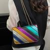 2025 New Trend Fashion Niche Contrasting Color Design Shoulder Bag Color Camera Bag Chain Messenger Bag Small Square Bag