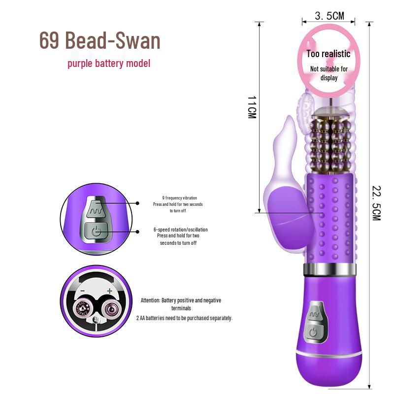 Vibrating Mermaid Rotating Dildo Massager for Women