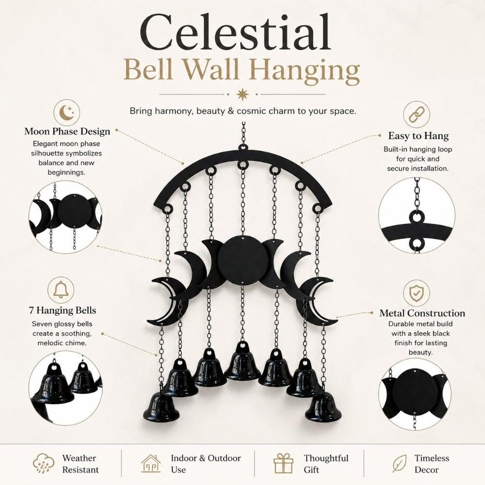 Moon Star Halloween Wind Chimes Spider Garden Patio Decoration Decorative Wind Chime  Garden