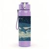 1PC Whale Cloud Sky Landscape Print 750ml Color Plastic Sports Water Bottle Leakproof Flip Straw Lid Suitable for Sports Office Home Use