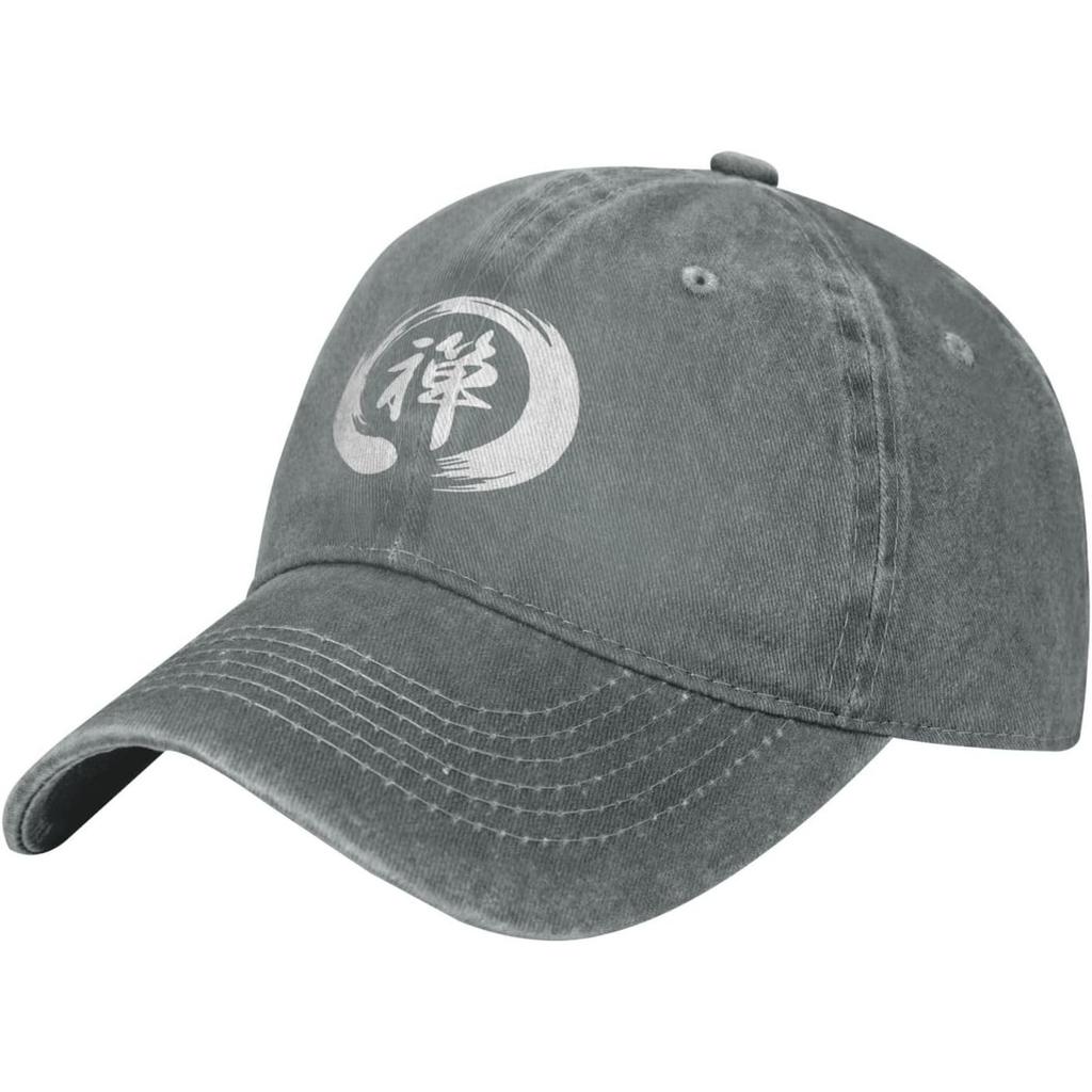 Zen Enso Circle Graphic Washed Cotton Baseball Cap Adjustable Outdoor Golf Hat