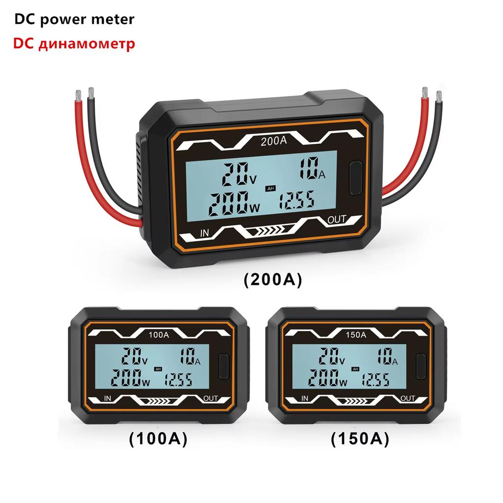100/150/200A Optional Electric Analyzer Voltmeter Ammeter Wattmeter Energy Tester Current  LCD Display DC Power Meter