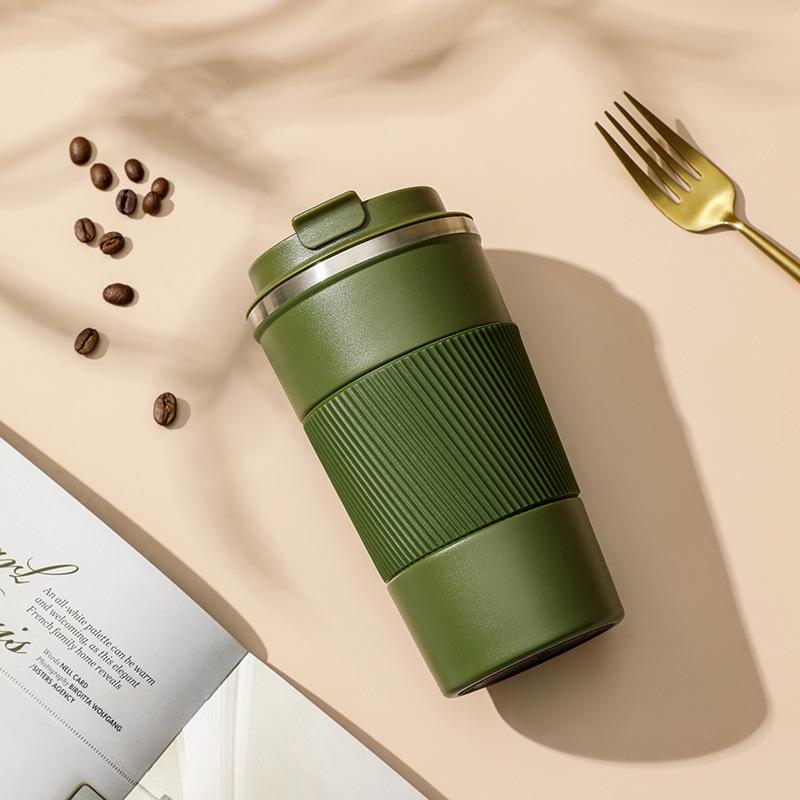 Ny kaffekopp 304 rostfritt stål termosmugg högt värde dubbelväggig vakuumvattenkopp bärbar bil, presentmugg