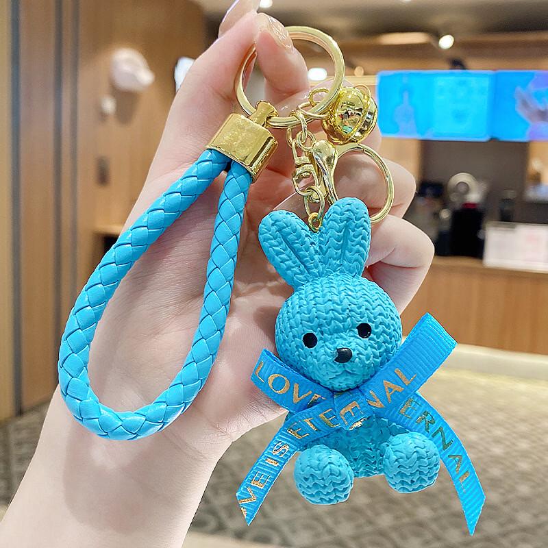 Resin Sitting Rabbit Keychain