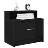 Vidaxl Bedside Table With Drawer, Black, 51X31X47 Cm