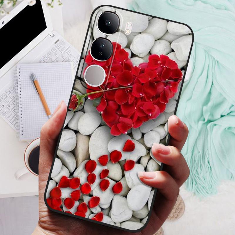 Vivo V40 Lite IDN V40SE Y200 Y300 Telefon Kılıfı Arka Kapak Moda Çiçek Kelebek Yumuşak TPU Kılıflar Vivo V 40 Lite V40 SE İçin