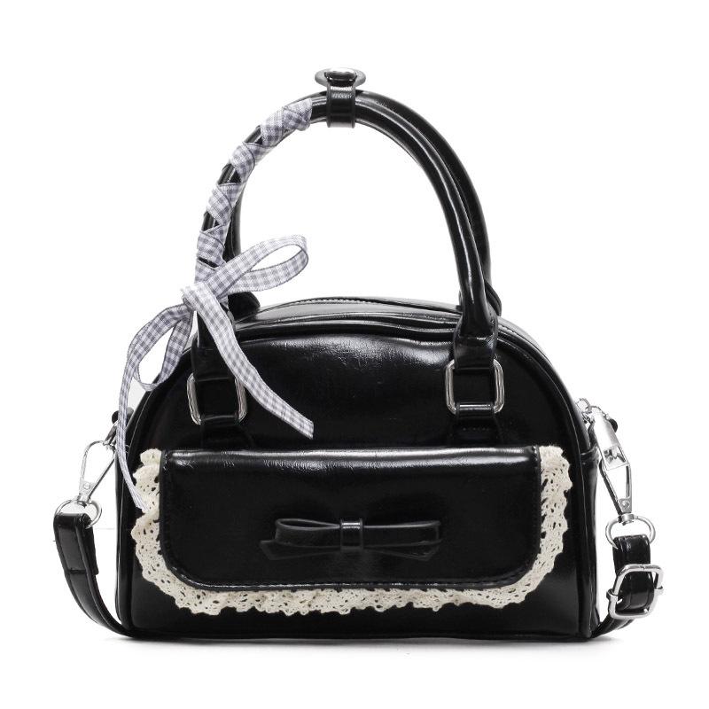 New Product Explosion Korean Niche Ballet Style Lace Lace Bowling Bag Foreign Style Sweet Style Versatile Messenger Bag