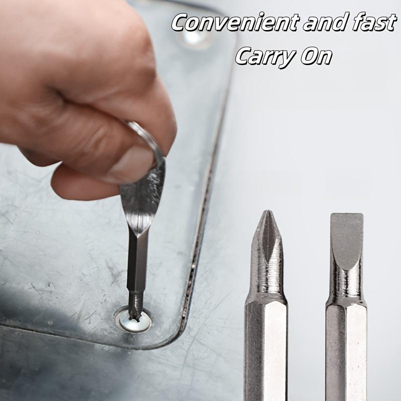 2pcs Portable Phillips Screwdriver Keyring Set - Multifunctional Mini Pocket Repair Tool Gadget for Camping Accessories