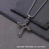 European-American Trendy Cross Necklace: Titanium Steel Hip Hop Pendant, Unisex Sweater Chain for Students.