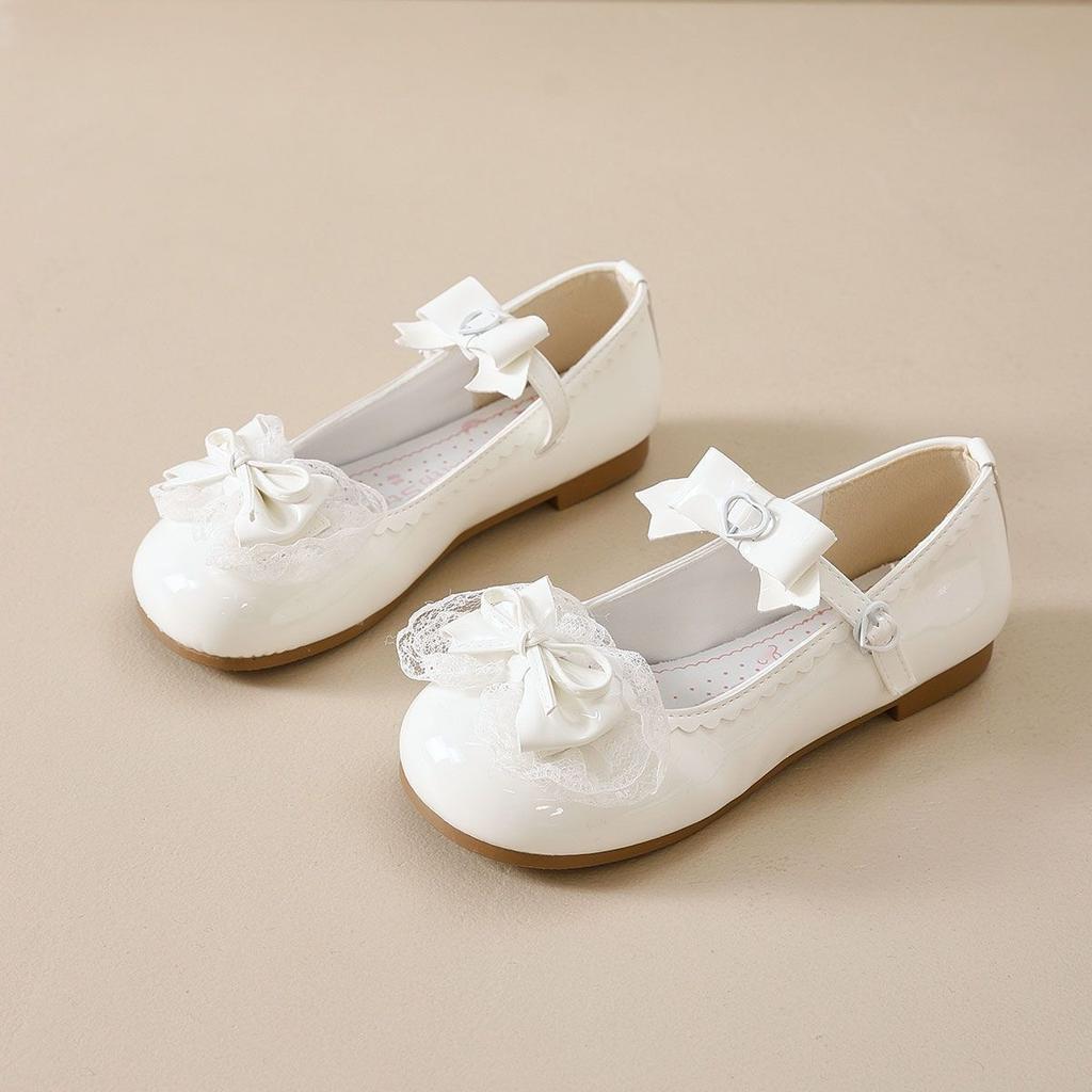 Lolita low-heeled round head small leather shoes Japanese round head bow lo student versatile single shoes summer and autumn new models